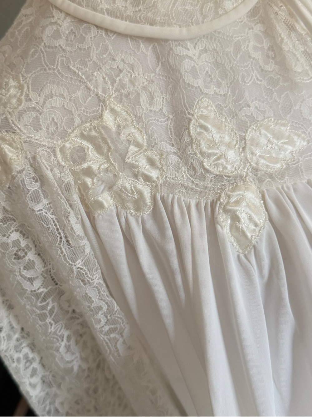 Vintage Unique Rare Double Layer Ivory Lingerie Peignoir Robe Nightgown OS - Picture 12 of 16
